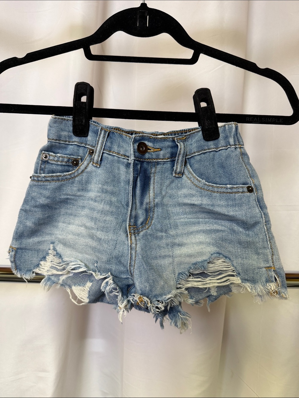 Vintage Havana girls Light Wash Ripped Denim Shorts size 10